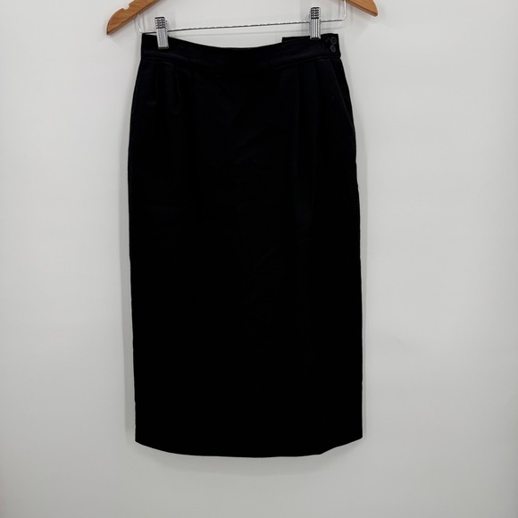 Pendleton Petite Black Wool Skirt Womens Size 8 Career Pencil - Picture 1 of 5